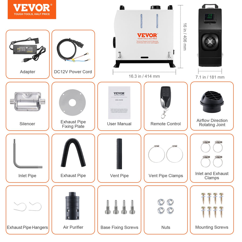 Dyzelinis oro šildytuvas VEVOR XMZ-L-D4, 5-8 kW