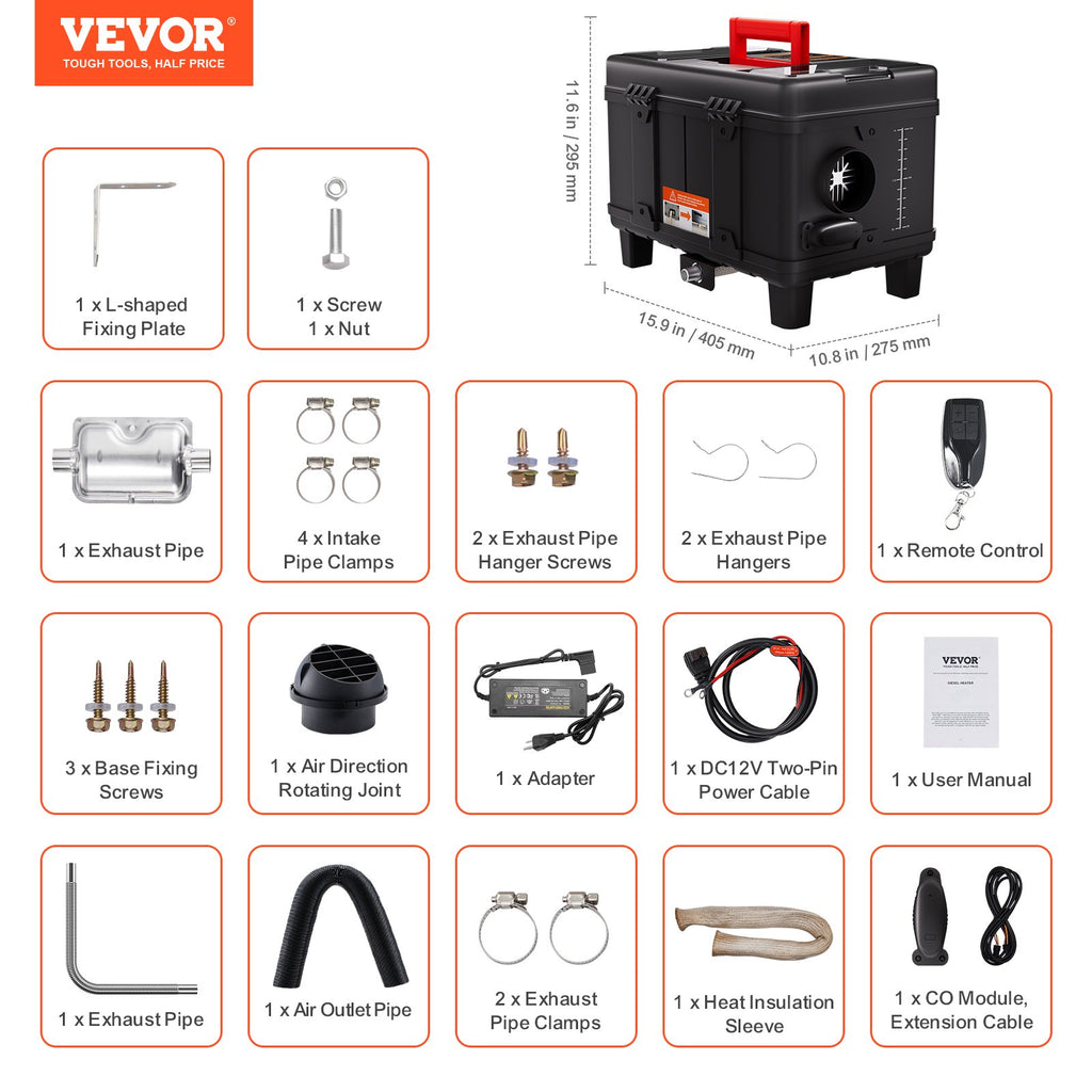 Dyzelinis šildytuvas VEVOR XMZ-TB20, 8 kW