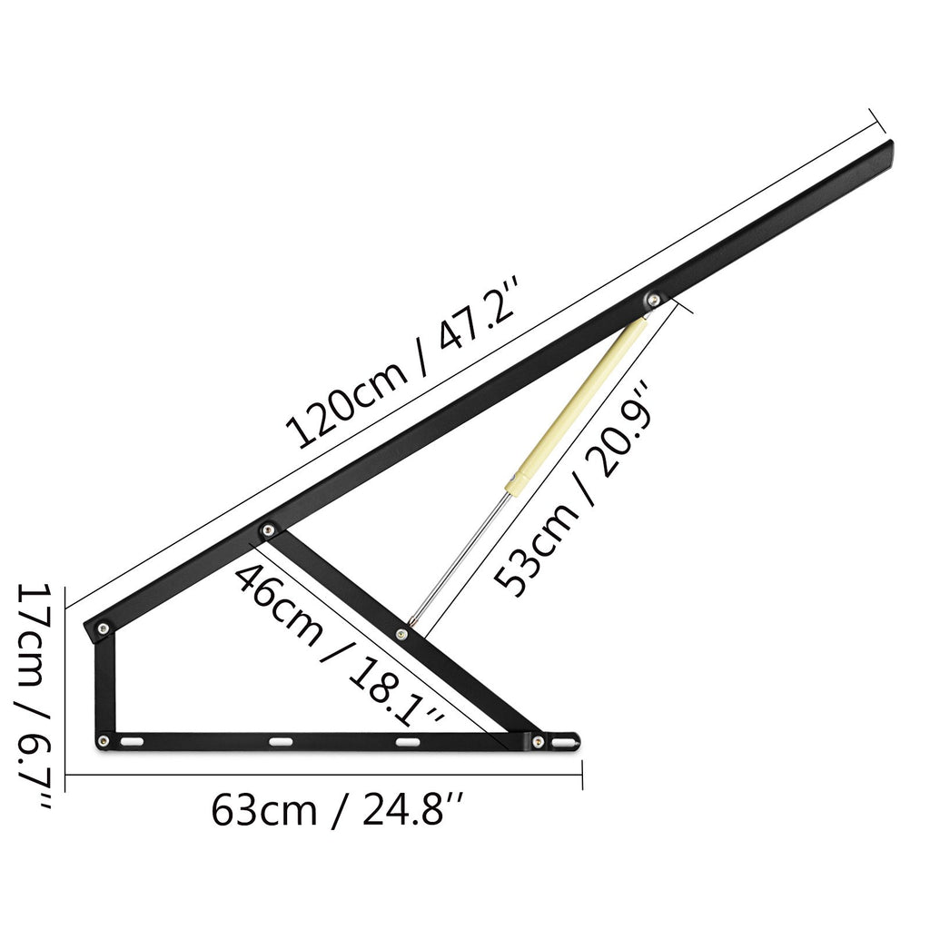 Pneumatinis lovos pakėlimo mechanizmas VEVOR 120 cm, 120 kg keliamoji galia