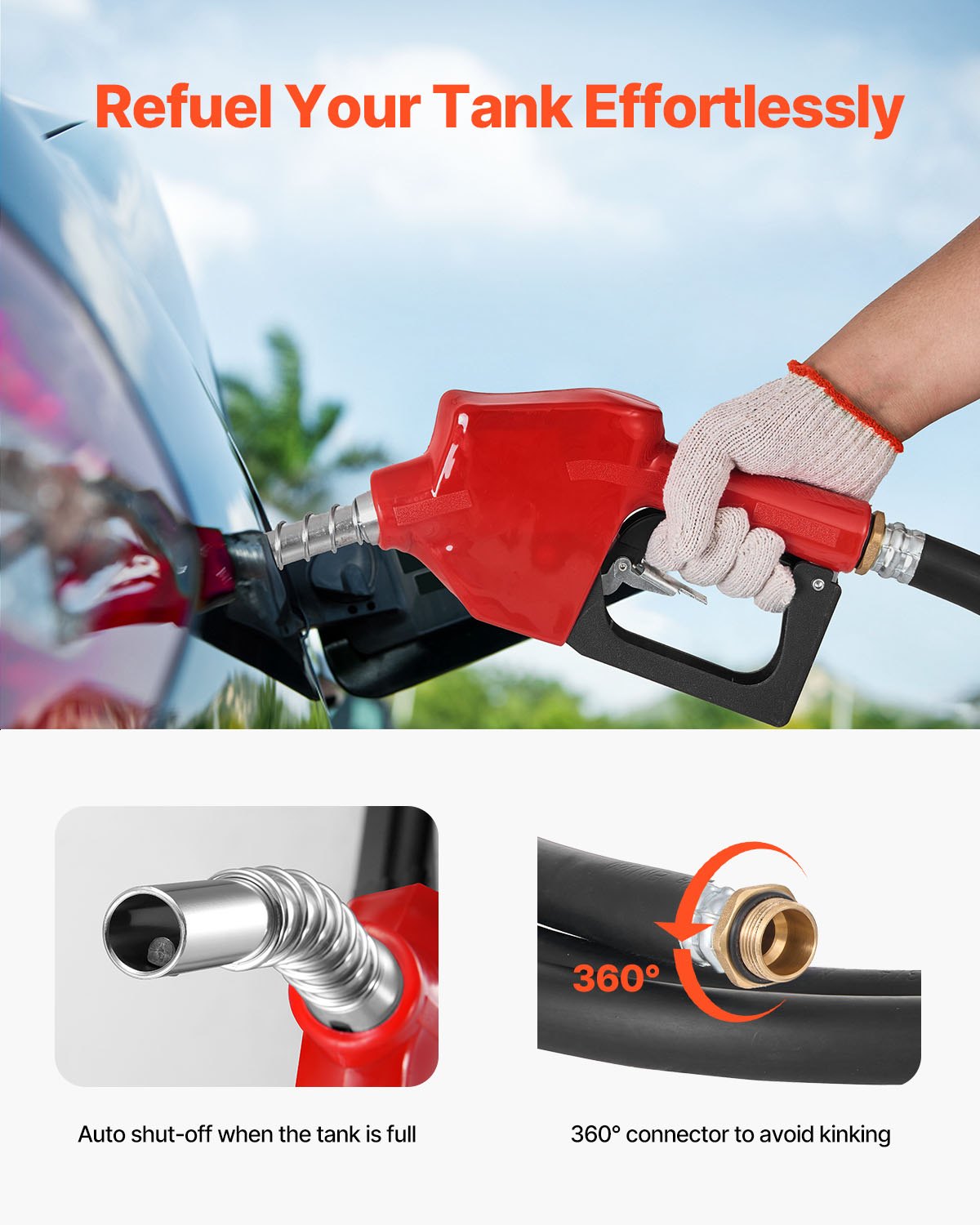 Nešiojama dyzelino talpa VEVOR TKA400-E, 484,5 l