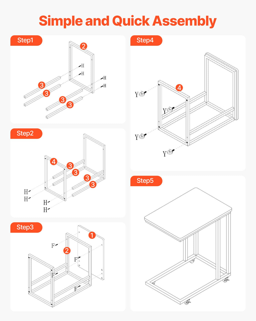 C formos staliukas VEVOR C250154C-01, 500 x 350 x 605 mm