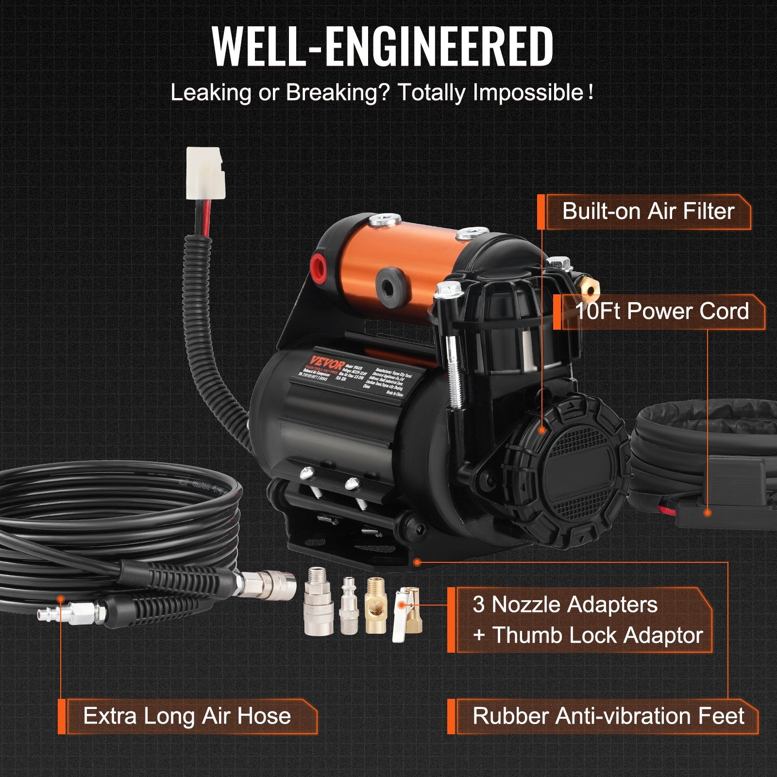 Automobilinis oro kompresorius VEVOR 12V, 150 PSI