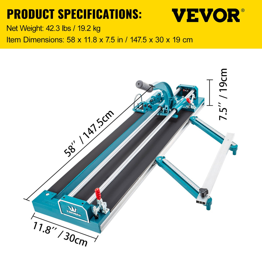 Rankinės plytelių pjovimo staklės VEVOR 1200 mm, 1200 mm pjovimo ilgis