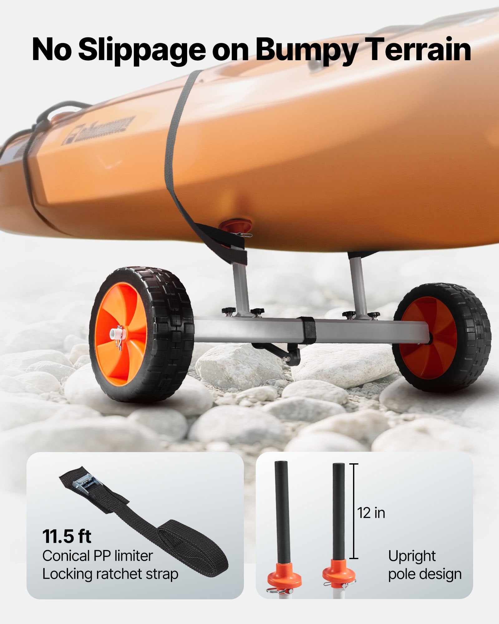 Baidarių vežimėlis VEVOR JH-P002, 104 kg keliamoji galia