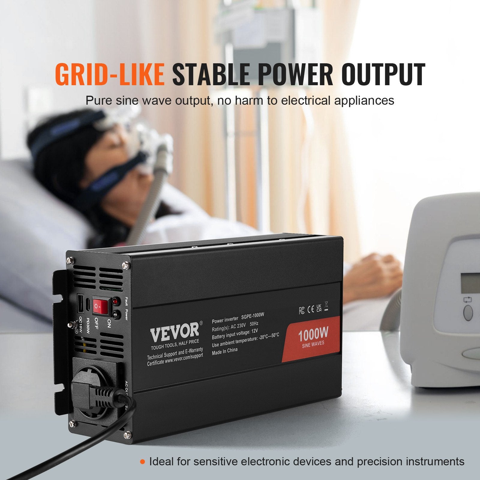 Įtampos keitiklis VEVOR SGPE-1000W, 1000 W