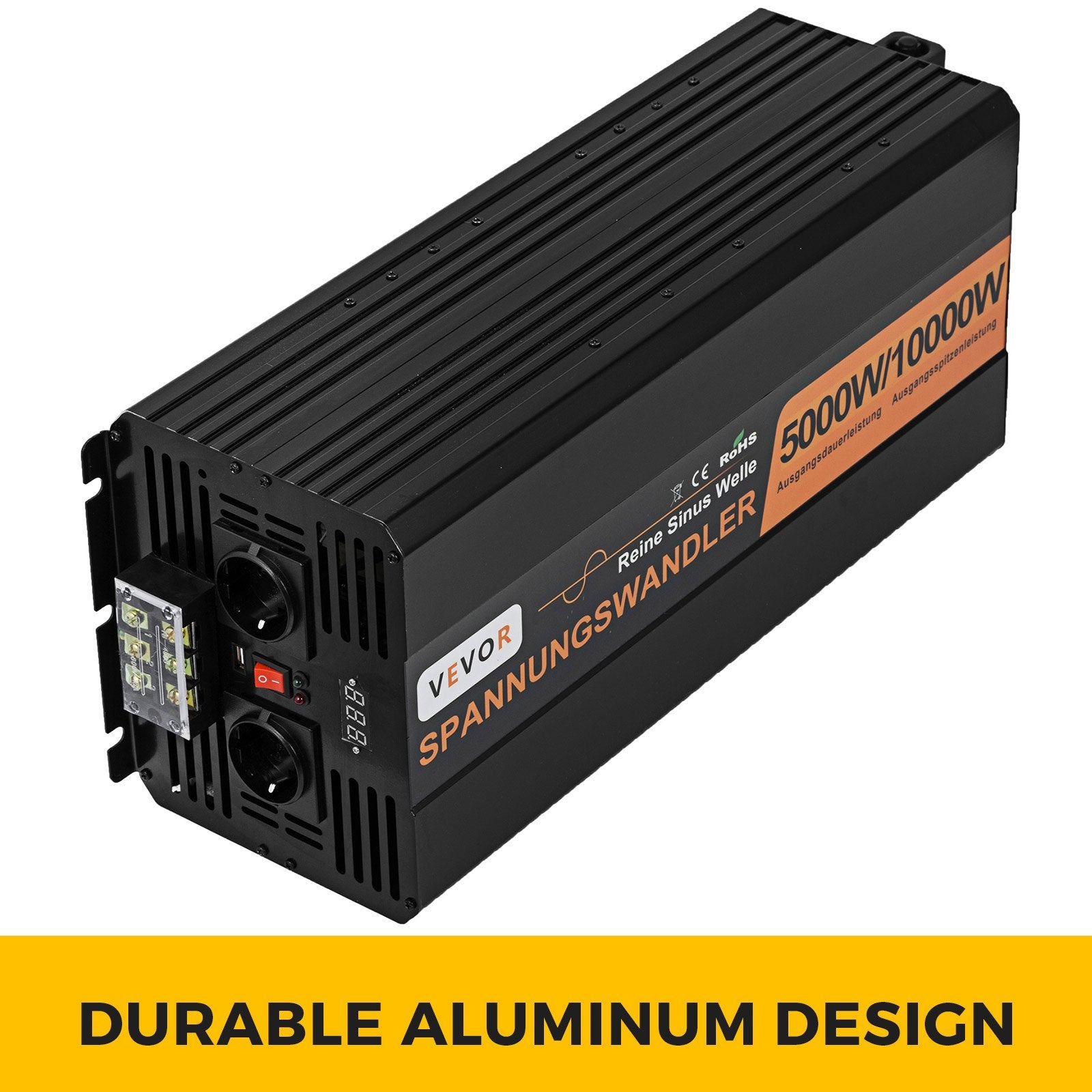 Gryno sinuso įtampos keitiklis VEVOR 5000W 24V-230V, 10000W pikinė galia