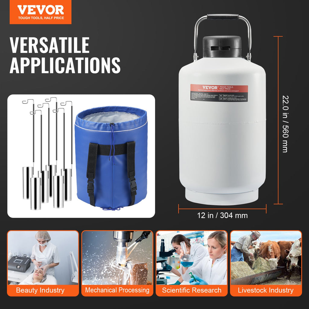 Skysto azoto talpa VEVOR YDS-10, 10 l