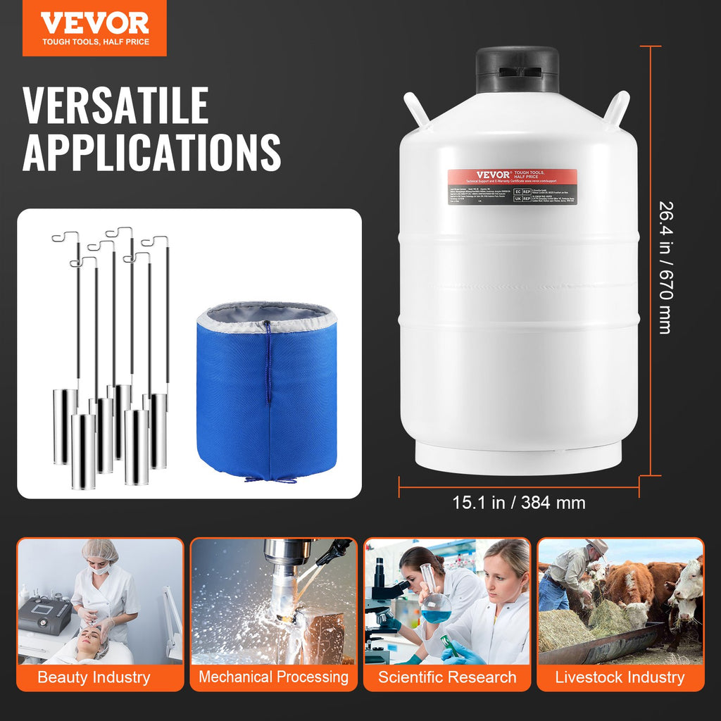 Skysto azoto talpa VEVOR YDS-20, 20 L