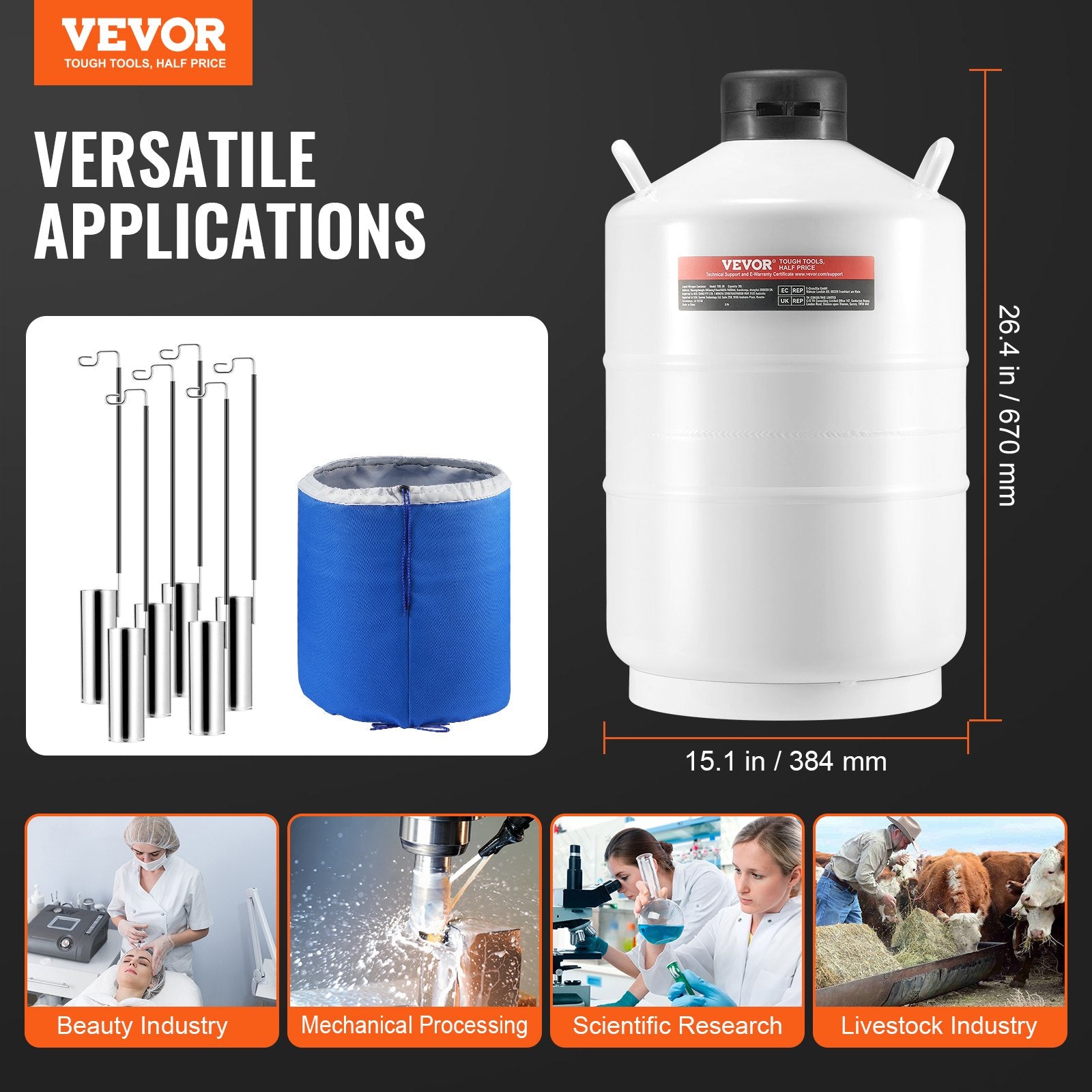Skysto azoto talpa VEVOR YDS-20, 20 L