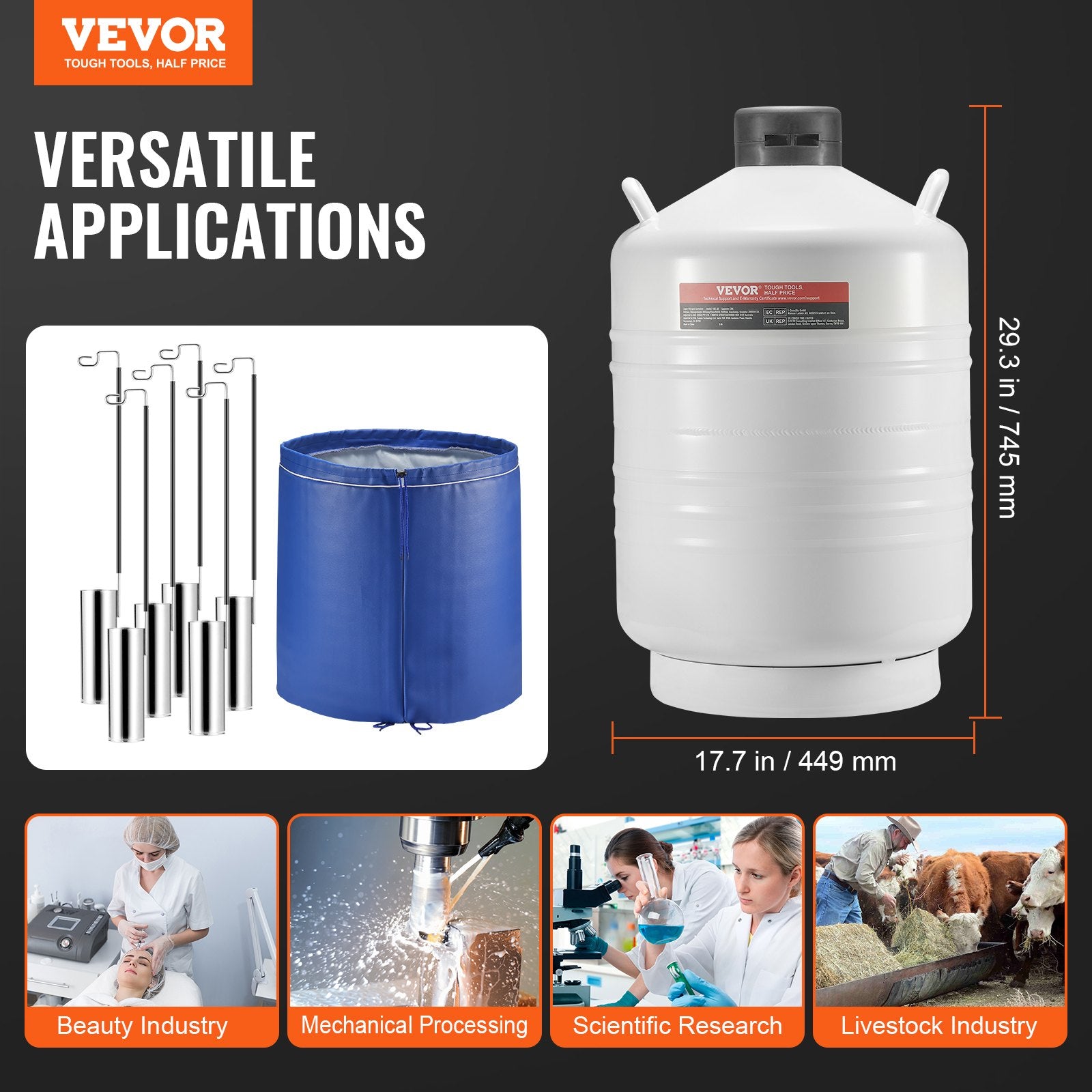 Skysto azoto talpa VEVOR YDS-30, 30 l