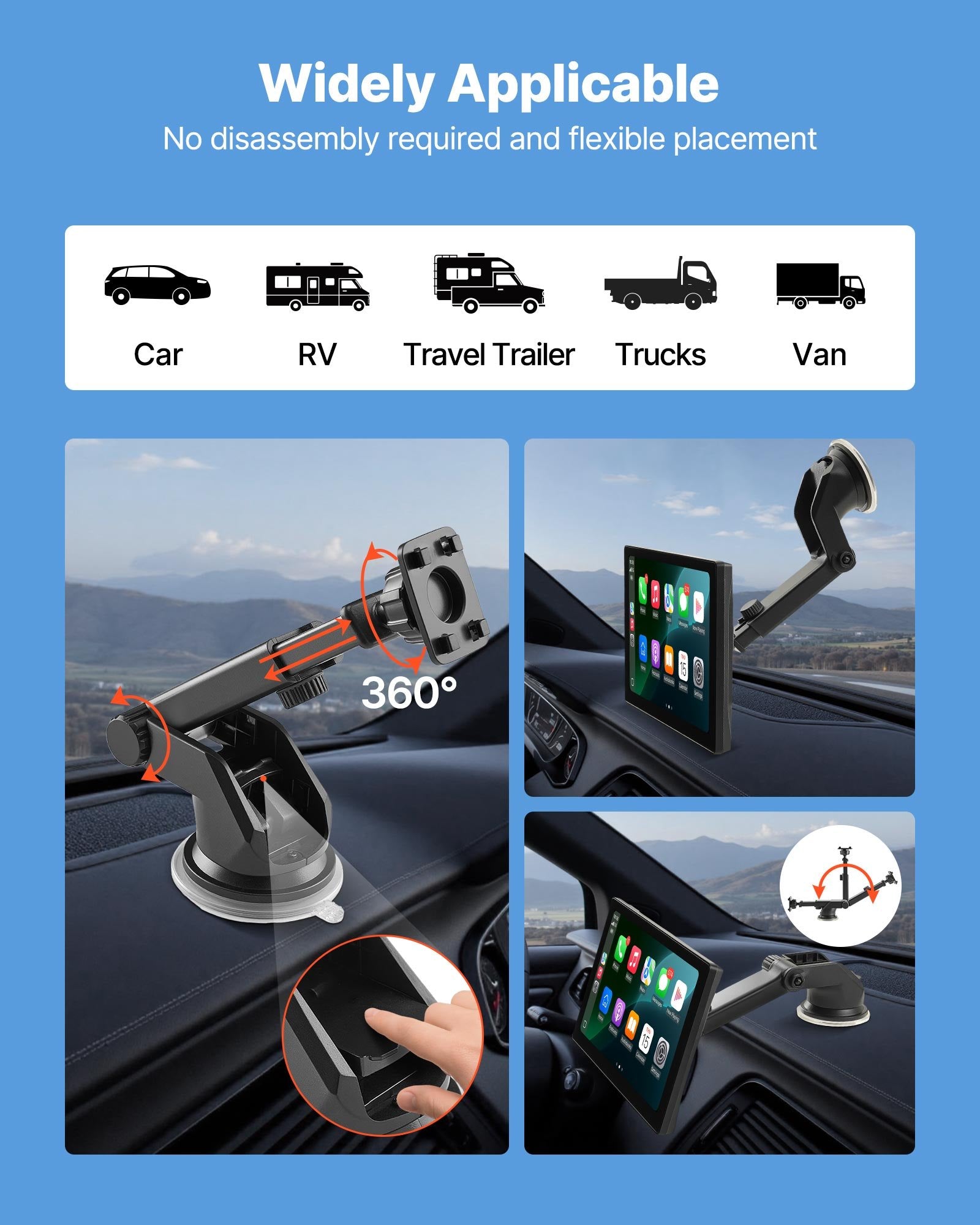 Automobilinė multimedijos sistema VEVOR 7098P, 9 colių HD ekranas
