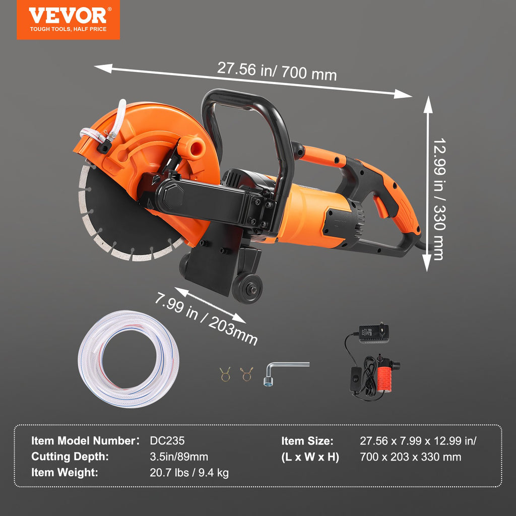Elektrinis betono pjūklas VEVOR DC235, 1800 W