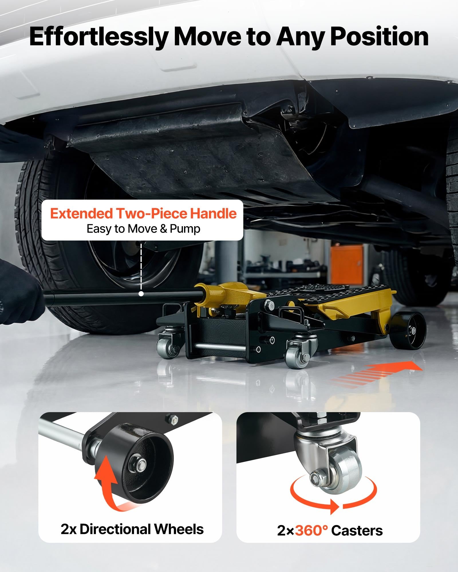 Žemo profilio hidraulinis keltuvas VEVOR WD-ATV-01, 2 t