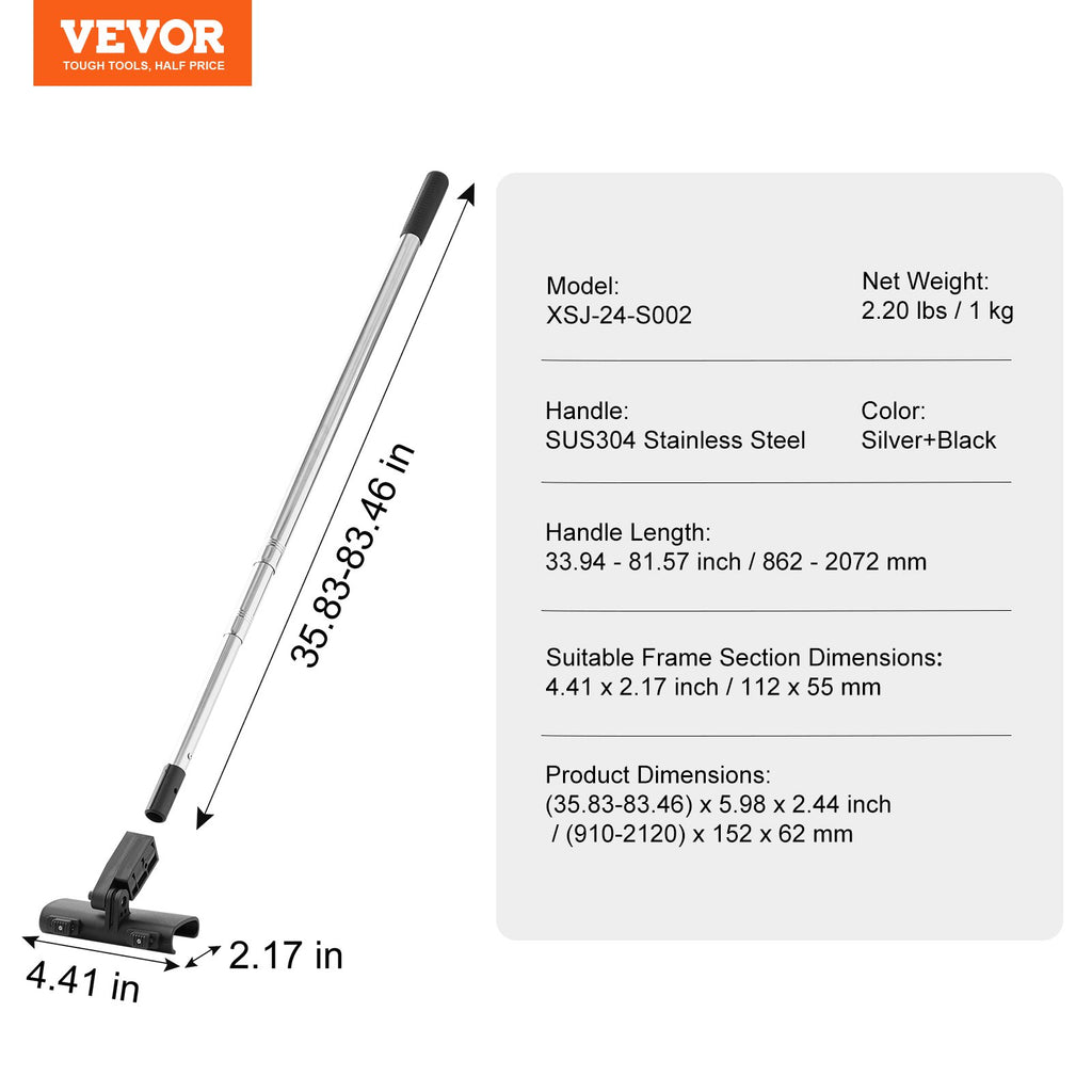 Glaistymo įrankių rinkinys VEVOR XSJ-24-S002, teleskopinė rankena 86–207 cm