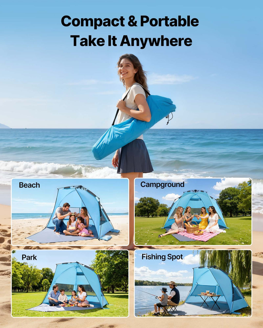 Paplūdimio palapinė VEVOR YL-beach5A, 4 asmenims