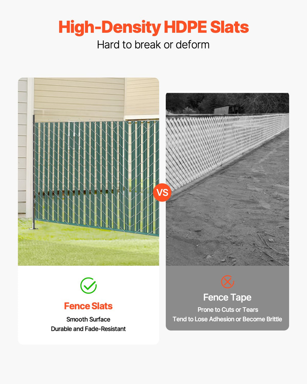Tvoros privatumo juostos VEVOR PE FENCE 001, 1,2 m aukščio tvorai