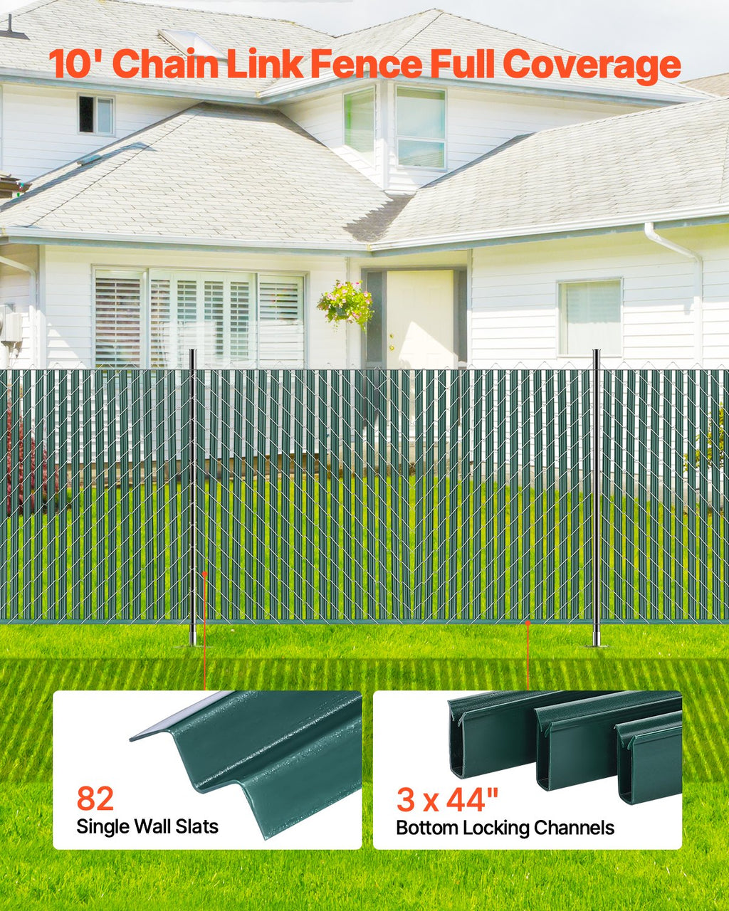Tvoros privatumo juostos VEVOR PE FENCE 001, 1,2 m aukščio tvorai