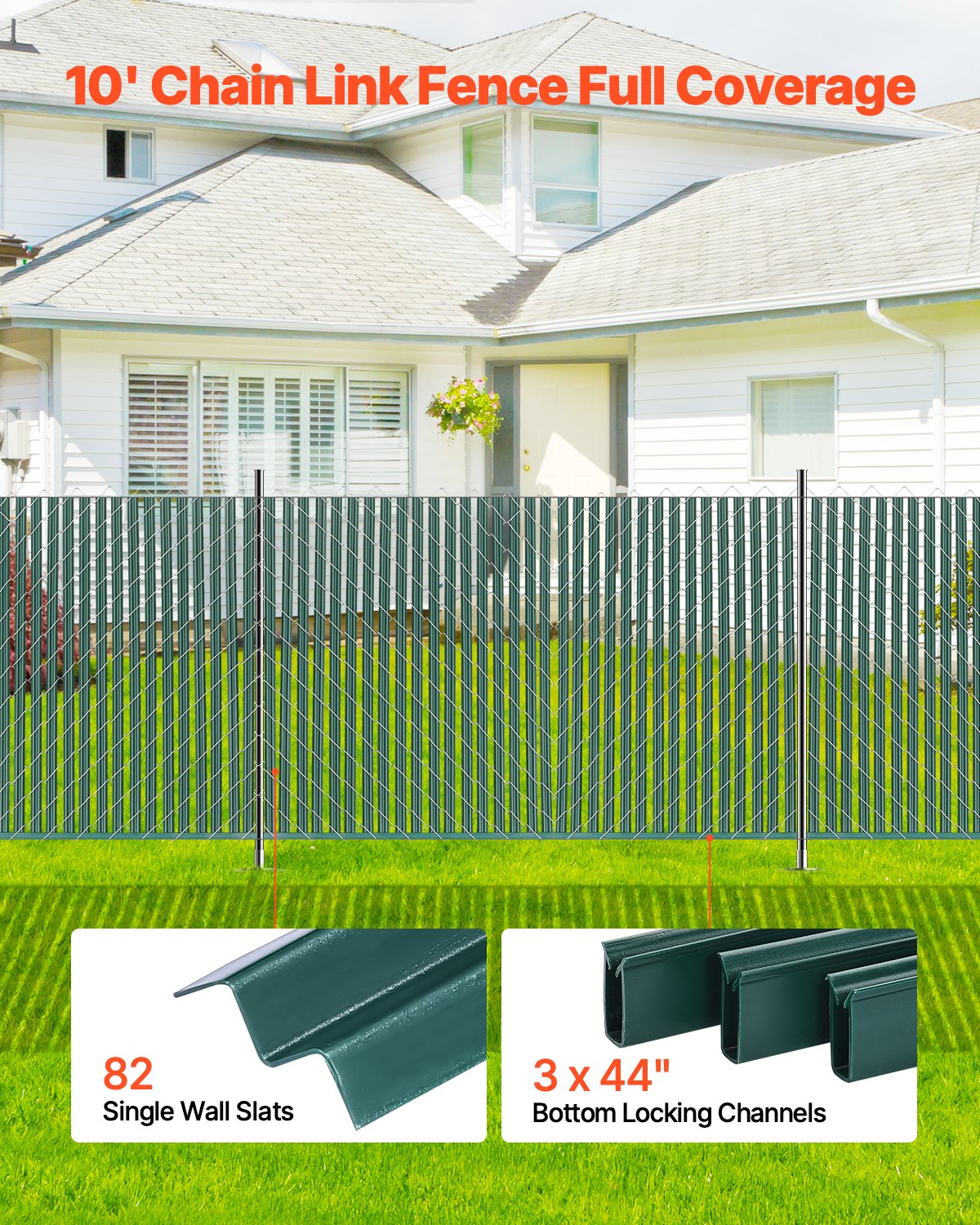 Tvoros privatumo juostos VEVOR PE FENCE 001, 1,2 m aukščio tvorai