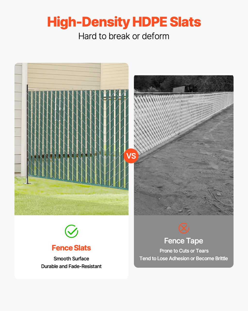 Tvoros uždangos juostos VEVOR PE FENCE 002, 1,5 m aukščio tvorai