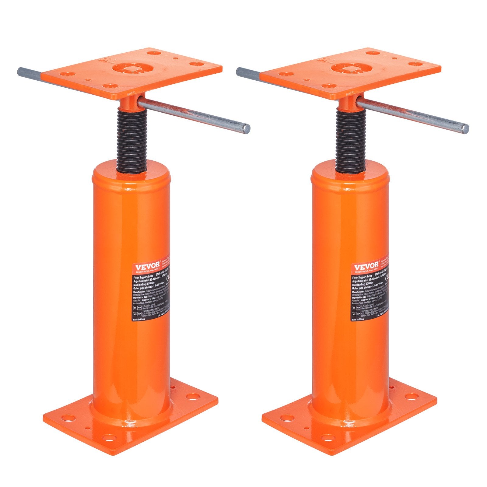 Reguliuojamos grindų atramos VEVOR 204A-0045-01-00, 30,5–40,6 cm