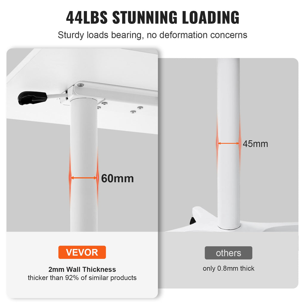Reguliuojamo aukščio mobilus stalas VEVOR GT-SY50-4, 72,3–112,2 cm aukštis