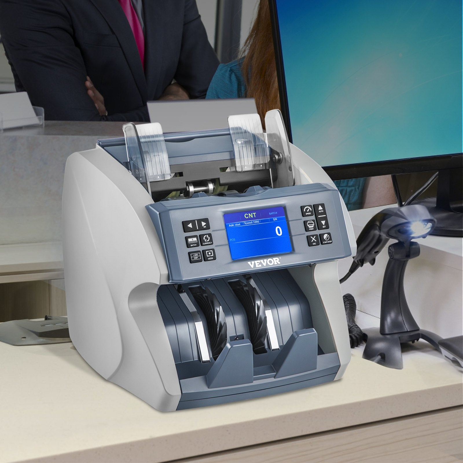 Pinigų skaičiavimo mašina VEVOR SH-07C, 1500 kupiūrų/min.