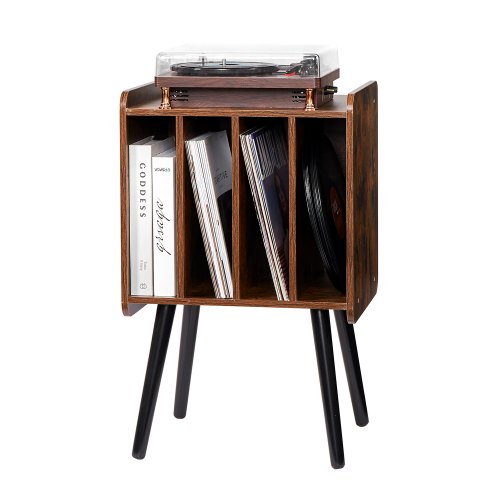Vinilinių plokštelių grotuvo staliukas VEVOR KLEC-05, talpina iki 100 albumų