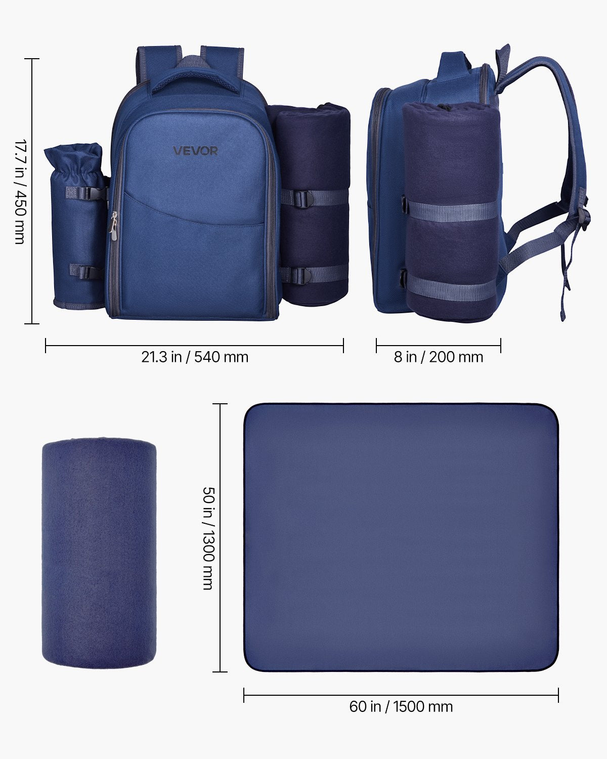 Pikniko kuprinė VEVOR TWPB-36114B2, 2 asmenims