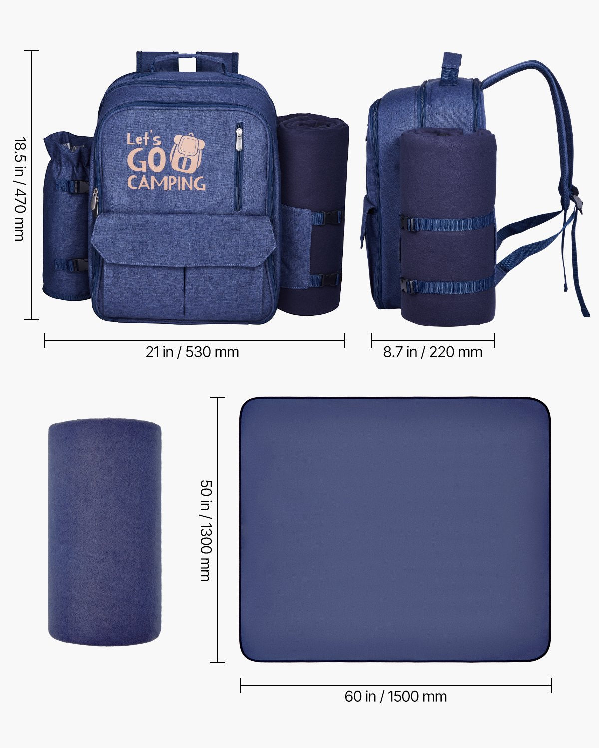 Pikniko kuprinė VEVOR TWPB-36225B1, 4 asmenims