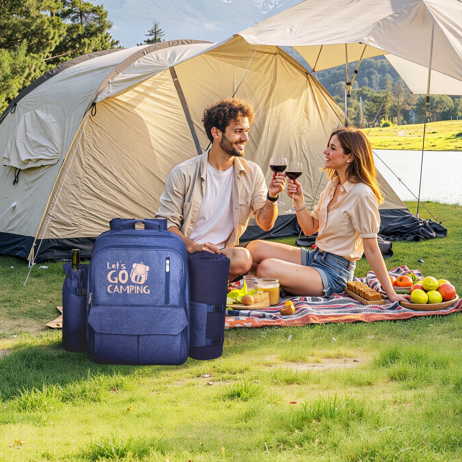 Pikniko kuprinė VEVOR TWPB-36225B1, 4 asmenims