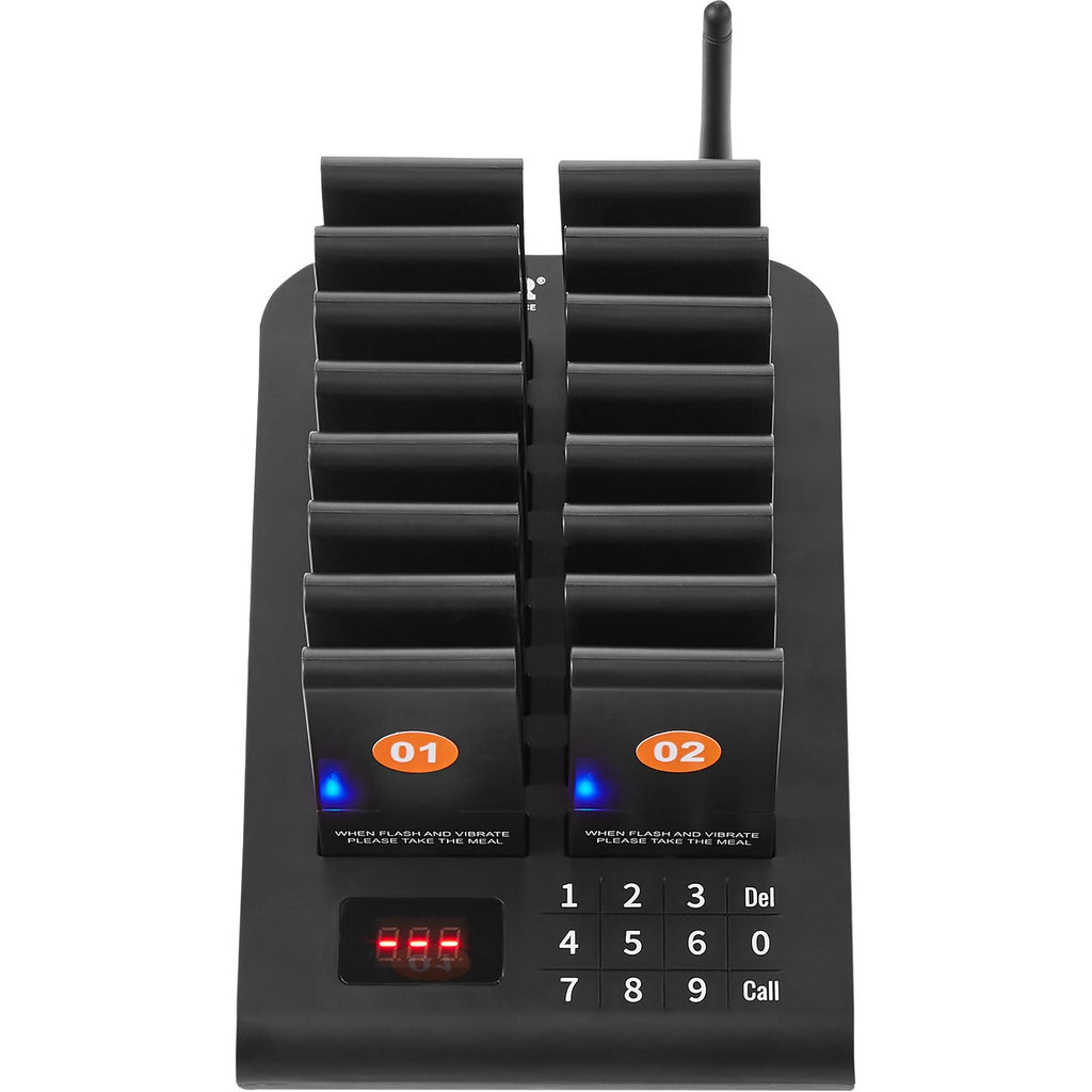 Restoranų pranešimų gaviklių sistema VEVOR 9106, 16 vnt.
