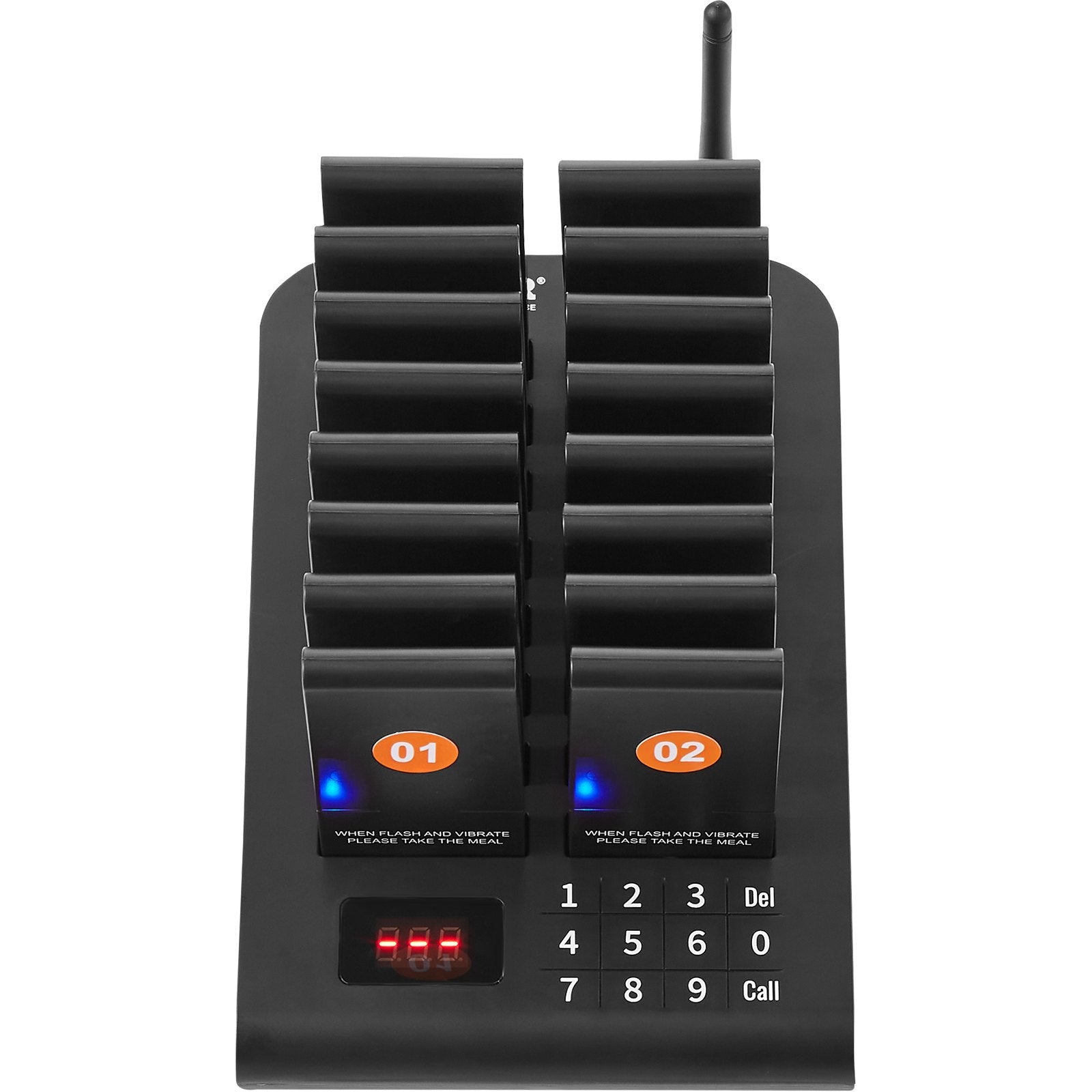 Restoranų pranešimų gaviklių sistema VEVOR 9106, 16 vnt.