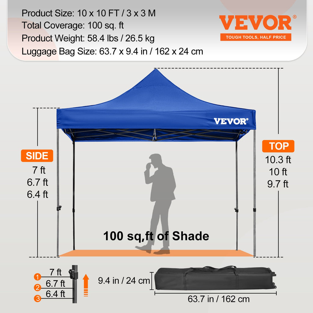 Pop-up pavėsinė VEVOR 3x3 m, su šoninėmis sienelėmis ir krepšiu