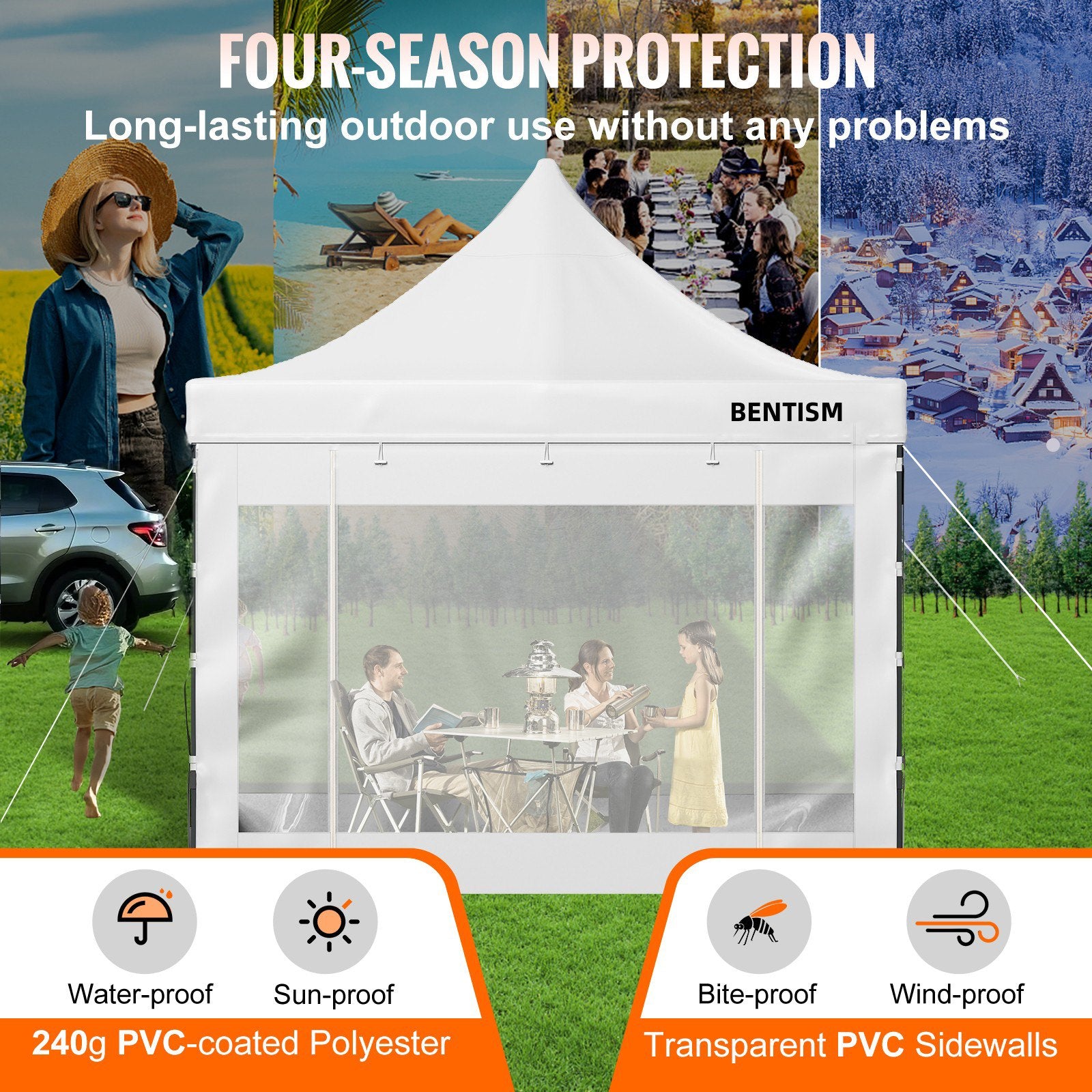 Sulankstoma pavėsinė VEVOR Pop Up, 3 x 3 m