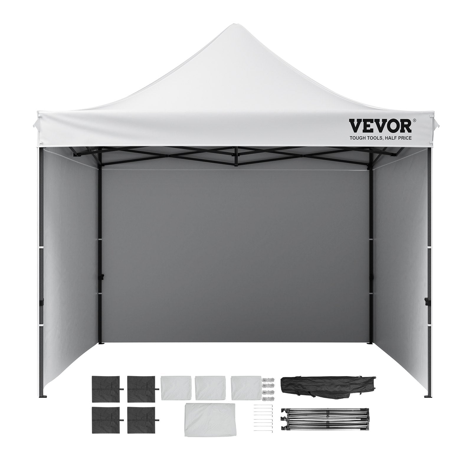 Išskleidžiama pavėsinė VEVOR 304,8 x 304,8 cm, su šoninėmis sienelėmis