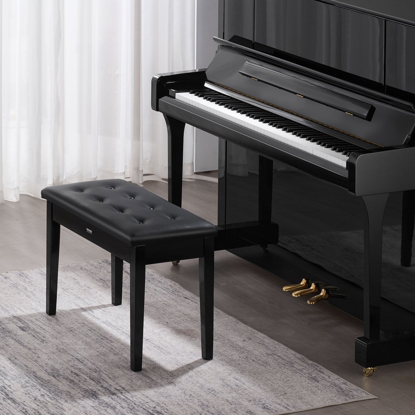 Dvivietė pianino kėdė VEVOR SUD-5, 750x355x490 mm