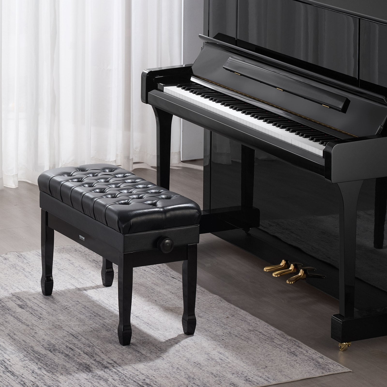 Reguliuojamas pianino suoliukas VEVOR SUD-7, 750x360x515 mm