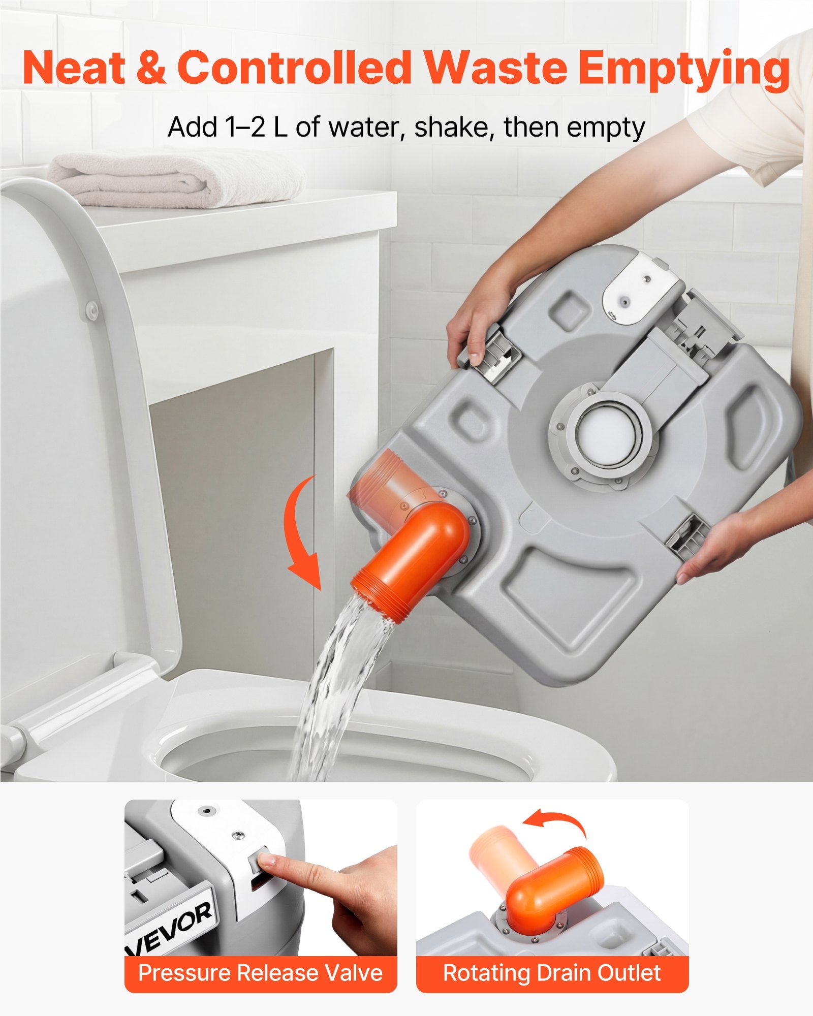 Nešiojamas tualetas VEVOR Air pump30L, 30 l talpa