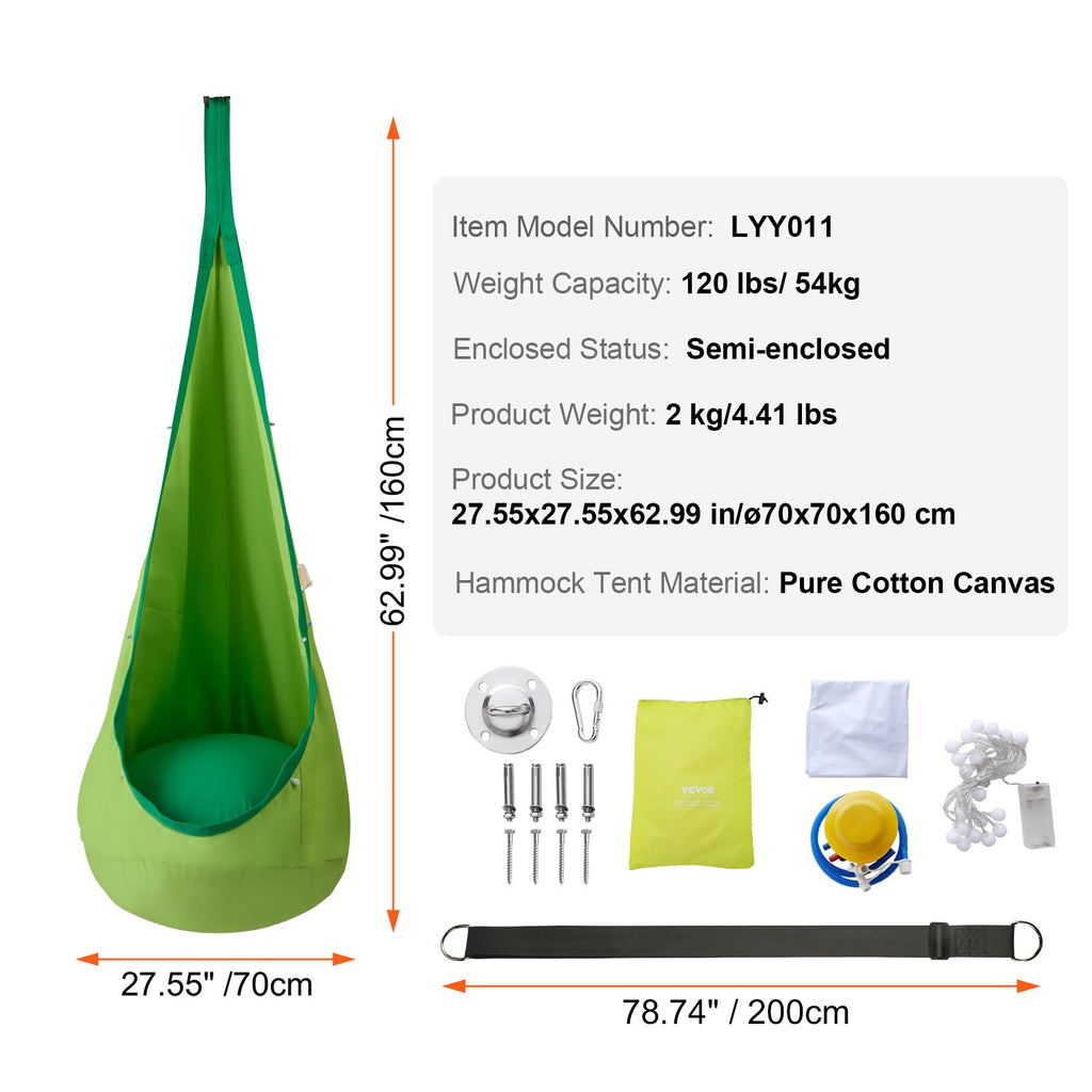Vaikų sūpynės-kėdė VEVOR LYY011, 54,4 kg