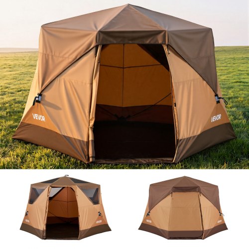 Kempingo palapinė VEVOR YL130x84khaki-5, 6 asmenims