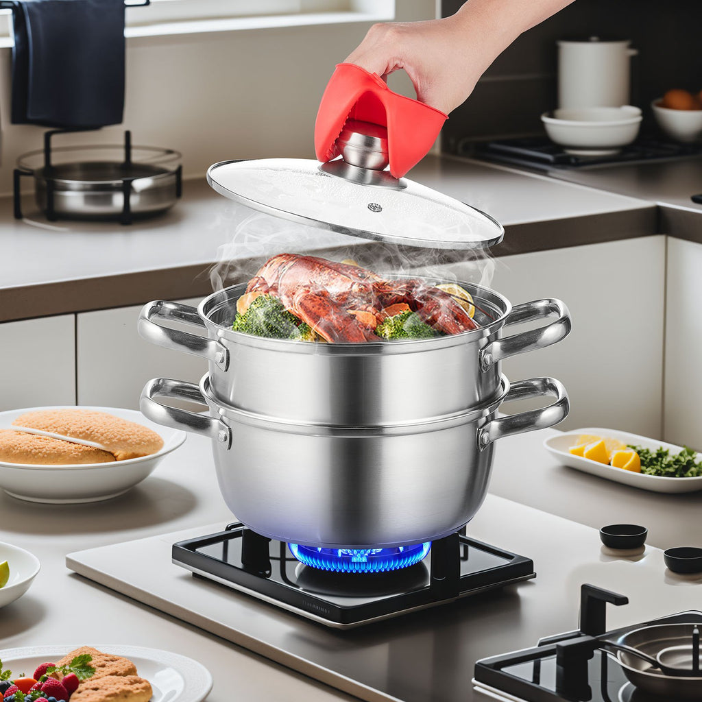 Garų puodas VEVOR 24 cm, 4,7 l talpos