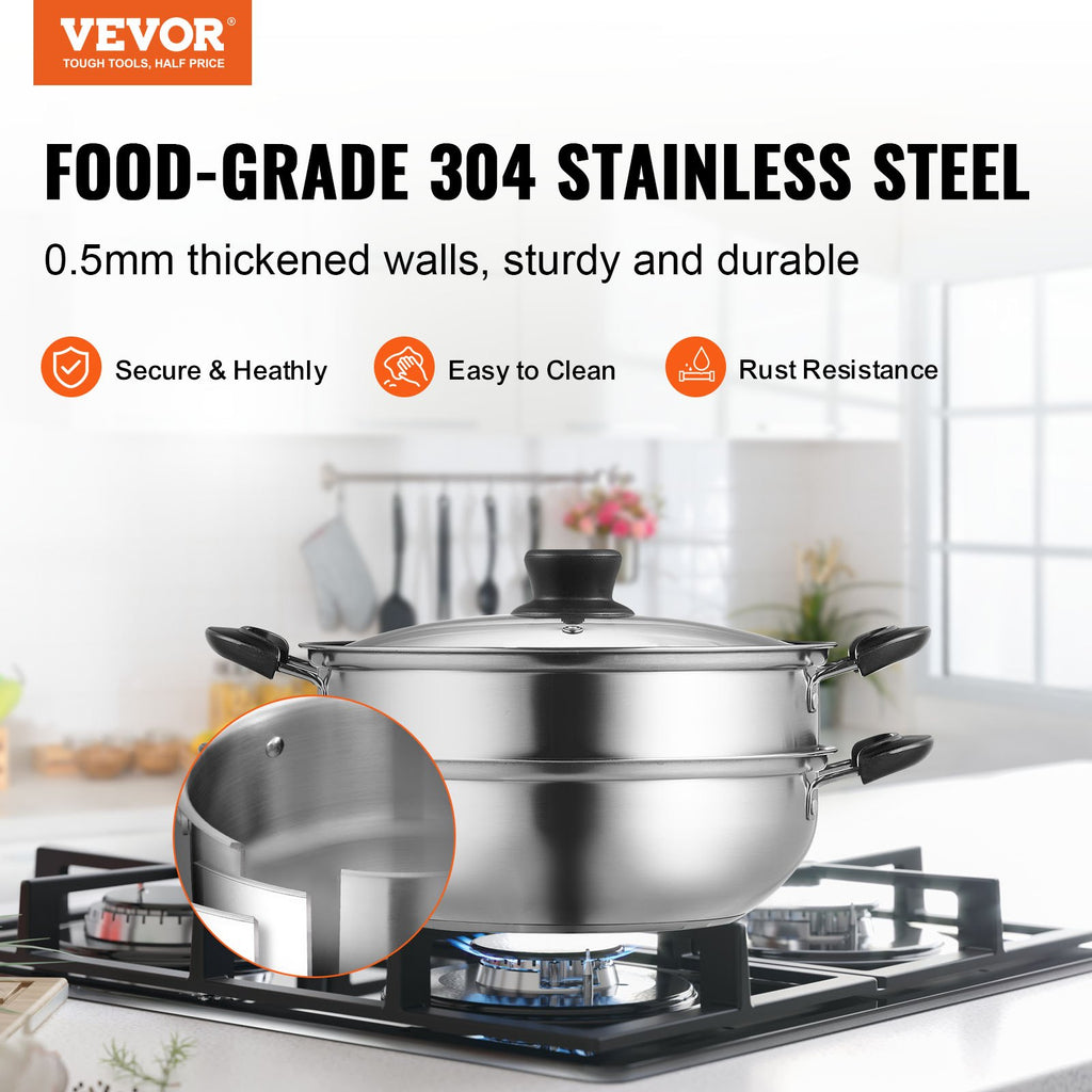 Garų puodas VEVOR 28 cm, 3QT talpa