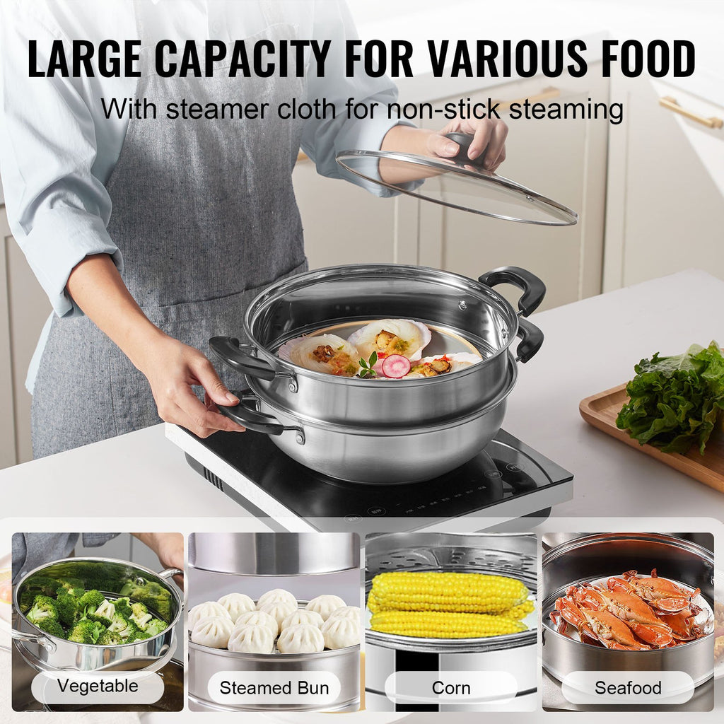Garų puodas VEVOR 28 cm, 3QT talpa