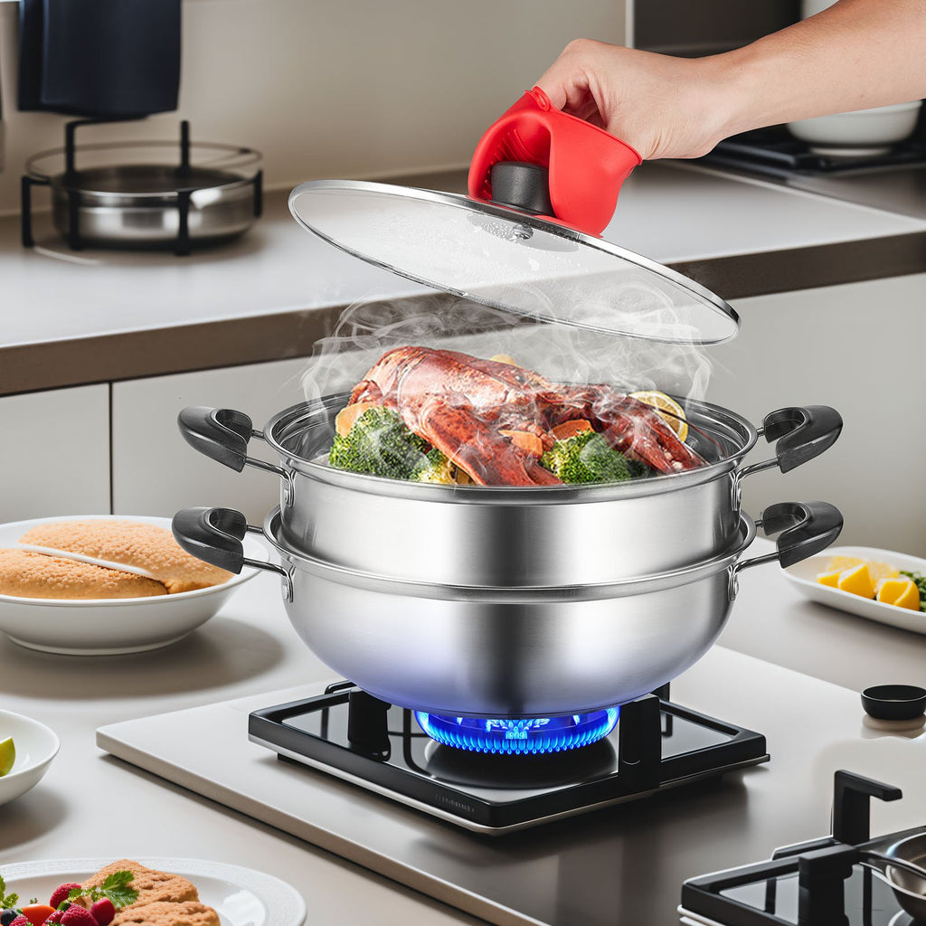 Garų puodas VEVOR 28 cm, 3QT talpa