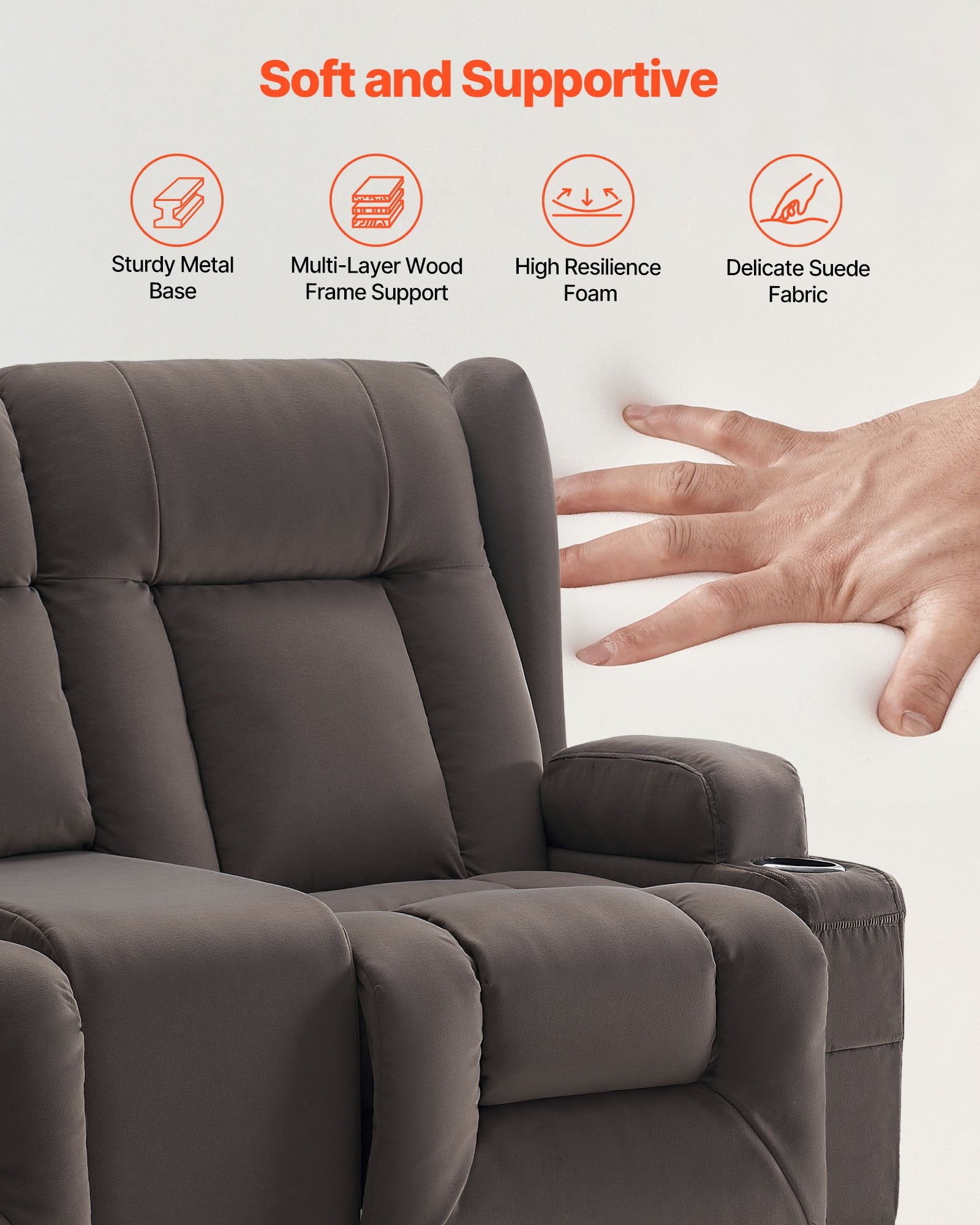 Dvivietė elektrinė masažinė sofa VEVOR A1503-2DLR, su šildymo funkcija