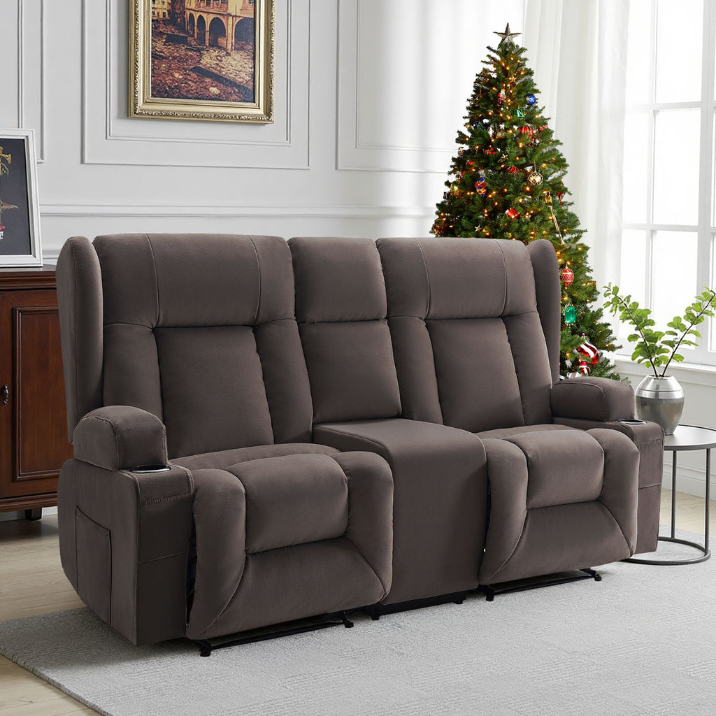 Dvivietė elektrinė masažinė sofa VEVOR A1503-2DLR, su šildymo funkcija