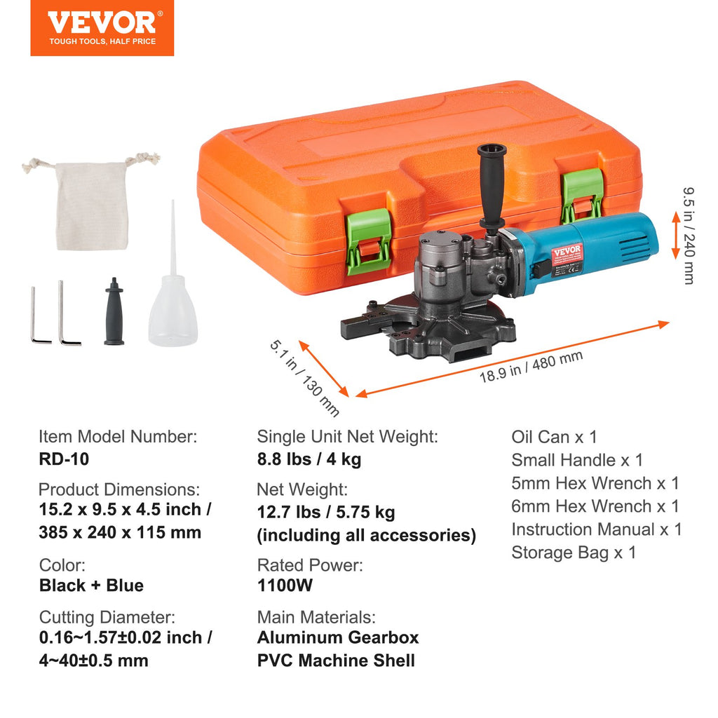 Elektrinės armatūros žirklės VEVOR RD-10, 1100 W