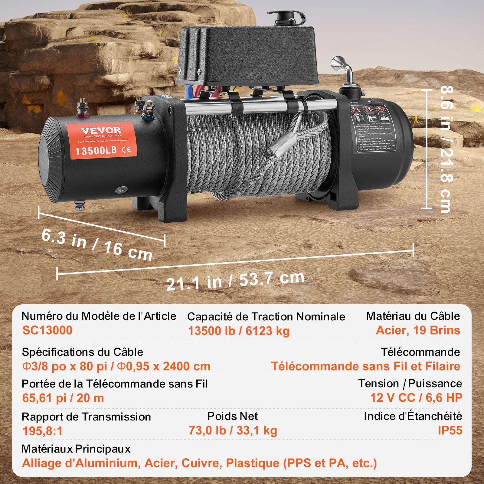 Elektrinė gervė VEVOR SC13000, 6123 kg