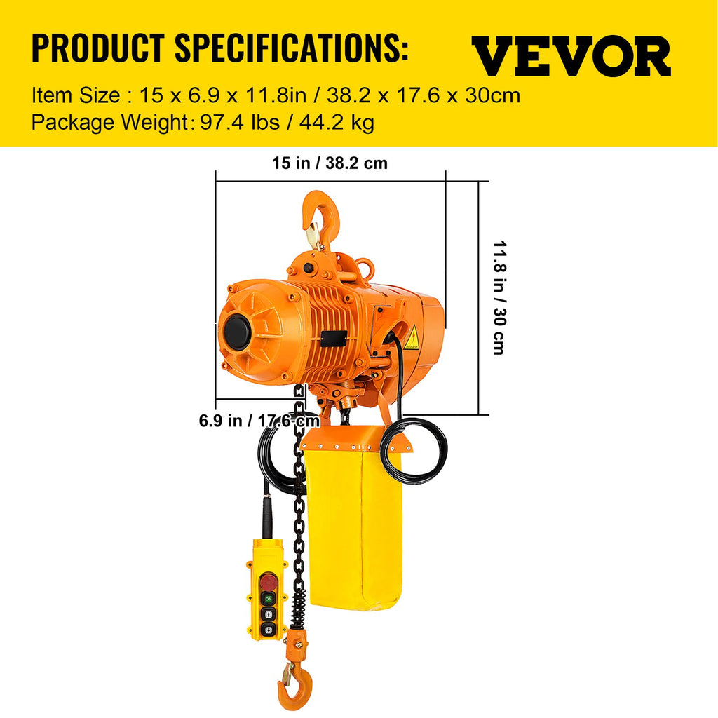 Elektrinė grandininė talpė VEVOR PA1000, 1000 kg