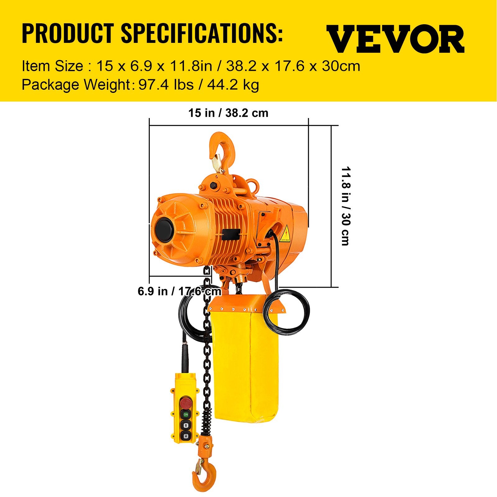Elektrinė grandininė talpė VEVOR PA1000, 1000 kg